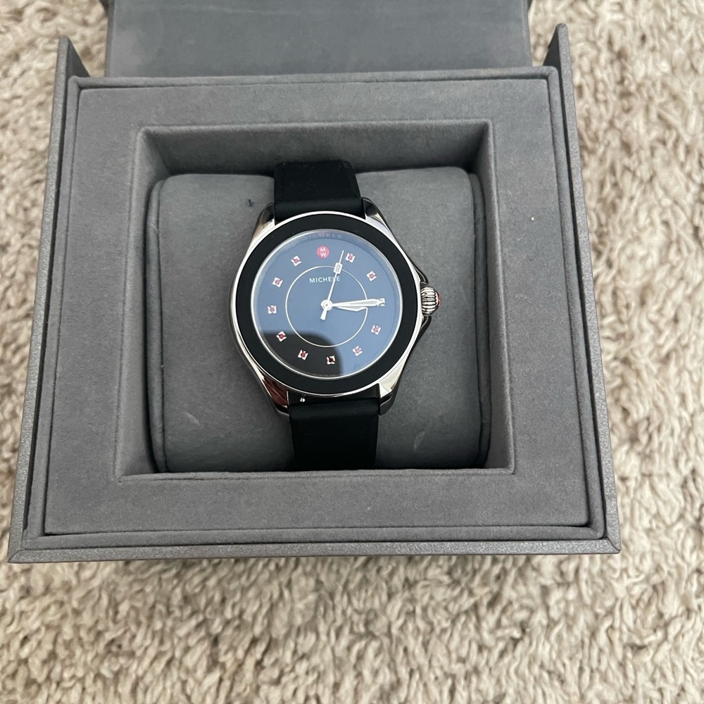 Michele Black and Silver Timepiece